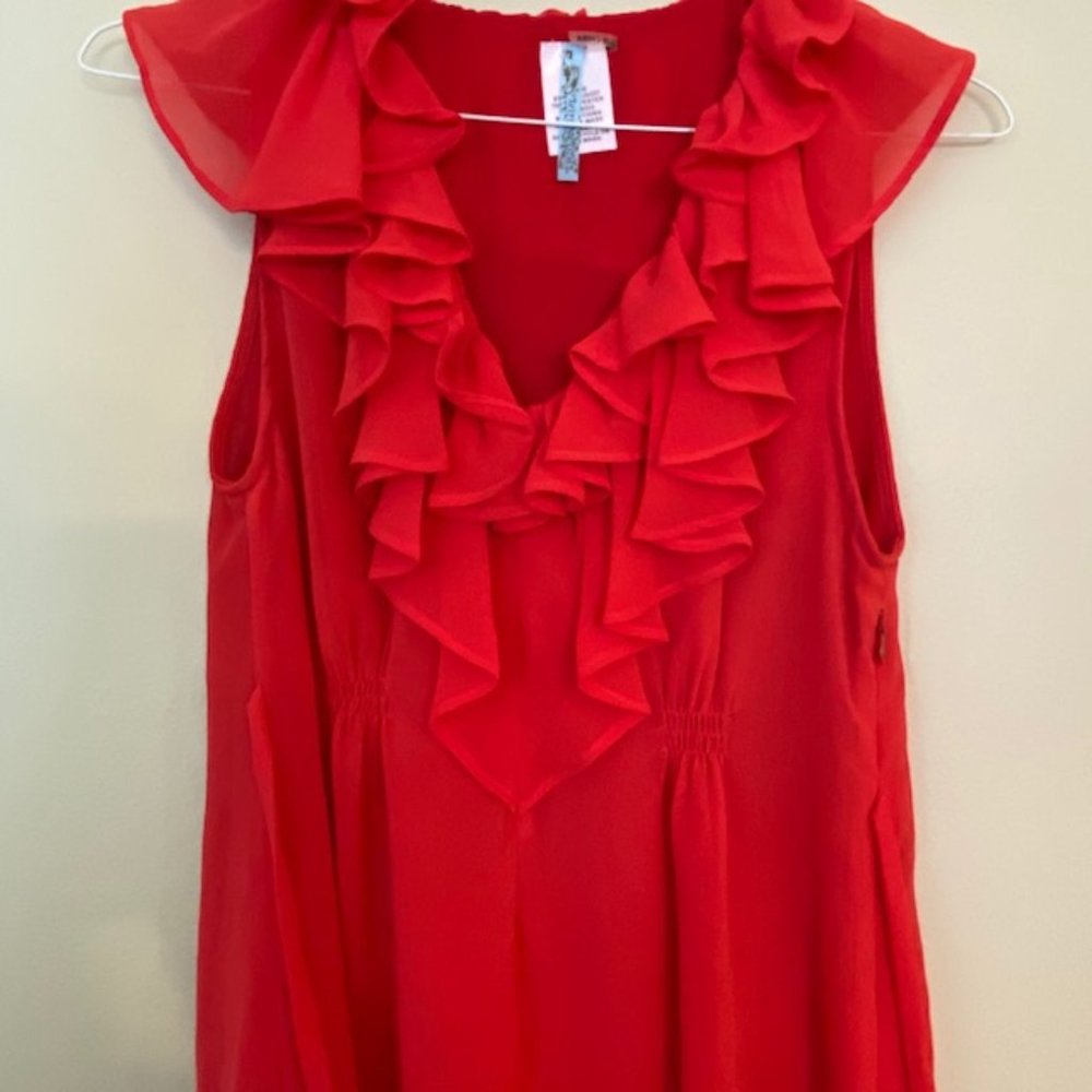 Red Ruffle Dress - Picture 3 of 4